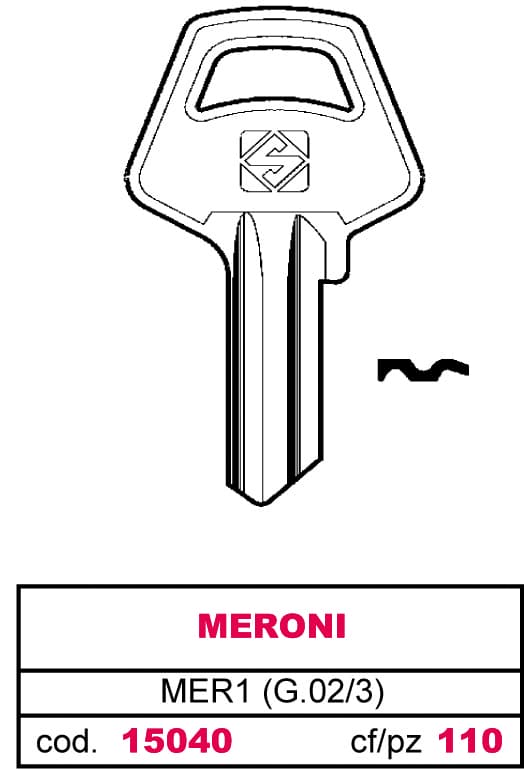 Chiave Asc MER1 (g.vac 3) Meroni 100 Pezzi Silca - 2