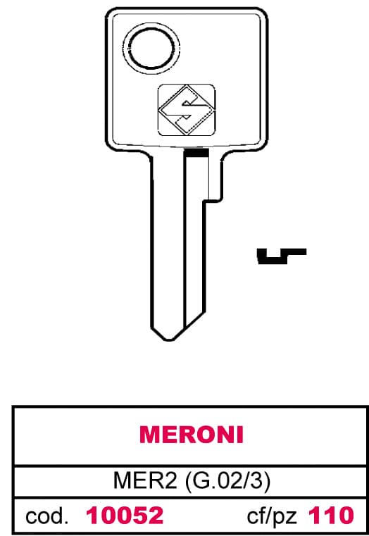 Chiave Asc MER2 (g.vac 3) Meroni 100 Pezzi Silca - 2