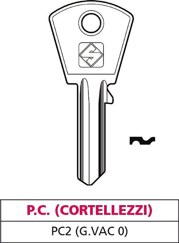 Chiave Ottone PC2 (g. Vac 0) P.c. (cortellezzi) 20 Pezzi Silca