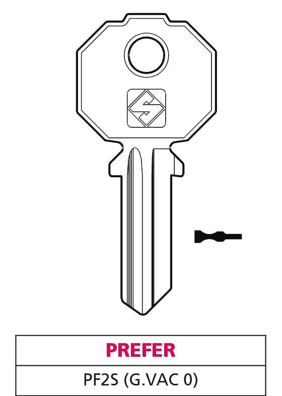 Chiave Ottone PF2S (g. Vac 0) Prefer 20 Pezzi Silca - 2