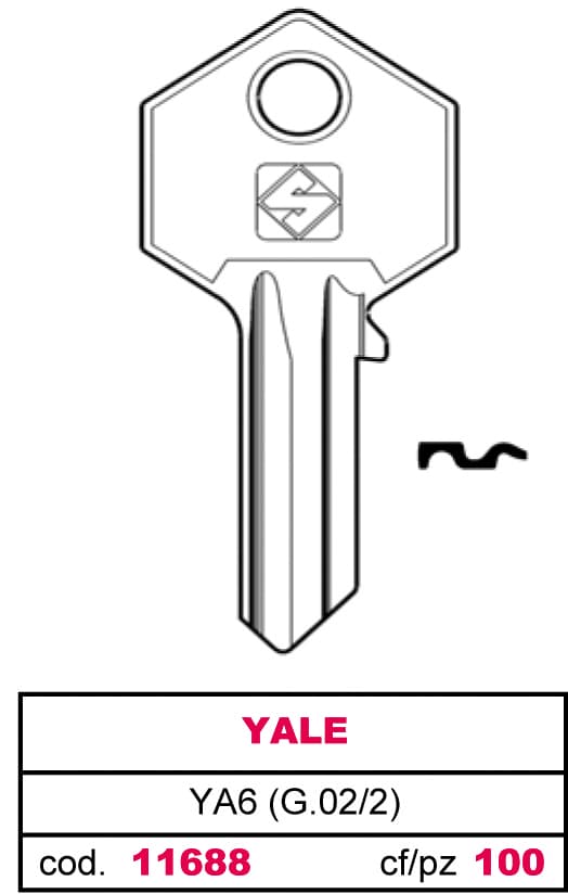 Chiave Ottone YA6 (g.vac 2) Yale 10 Pezzi Silca - 2