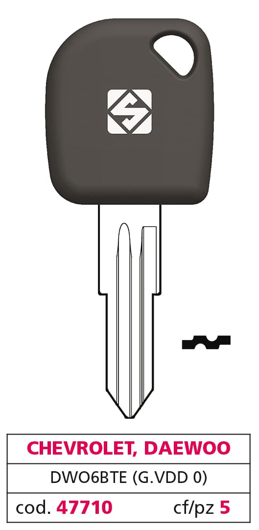 Chiave per Auto DWO6BTE (g. Vdd 0) Chevrolet Daewoo 5 Pezzi Silca - 2