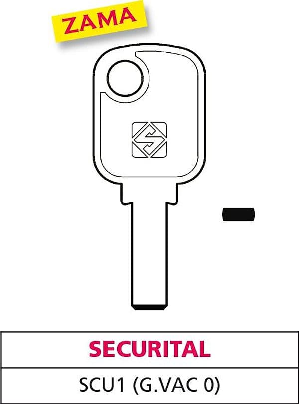 Chiave Punzonata Zama SCU1 (g. Vac 0) Securital 10 Pezzi Silca - 2