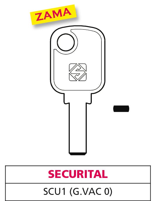 Chiave Punzonata Zama SCU1 (g. Vac 0) Securital 10 Pezzi Silca - 2