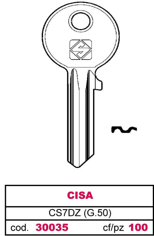 Chiave Silky Ottone CS7DZ (g.vgb 1) Cisa 100 Pezzi Silca - 2