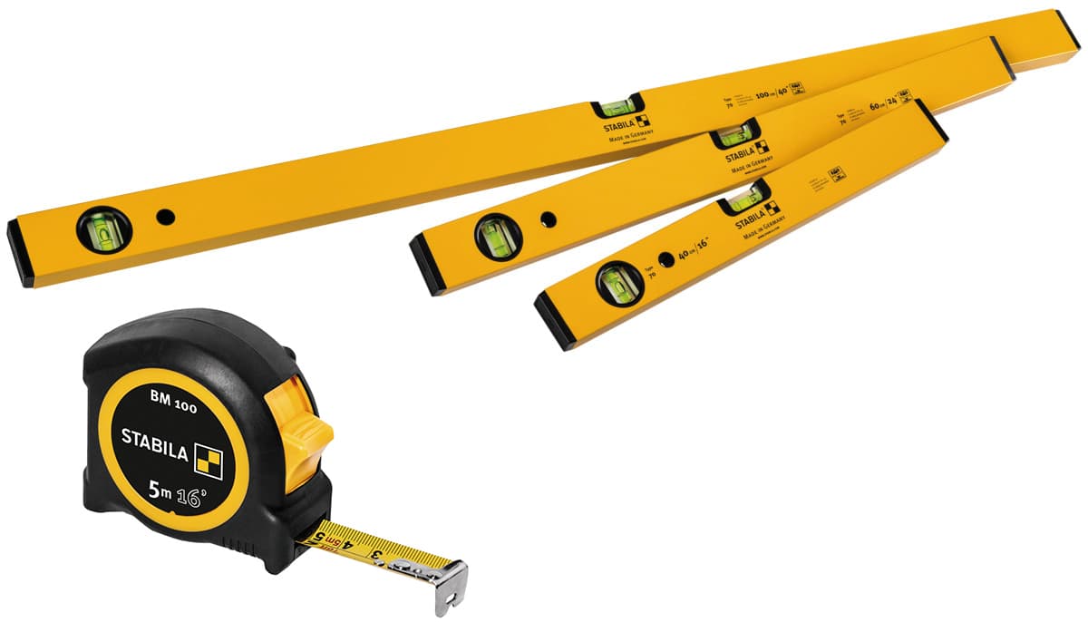 Set 3 Livelle Serie 70 cm 40 60 100 + Flessometro Bm 100 M 5 (omaggio) - 2