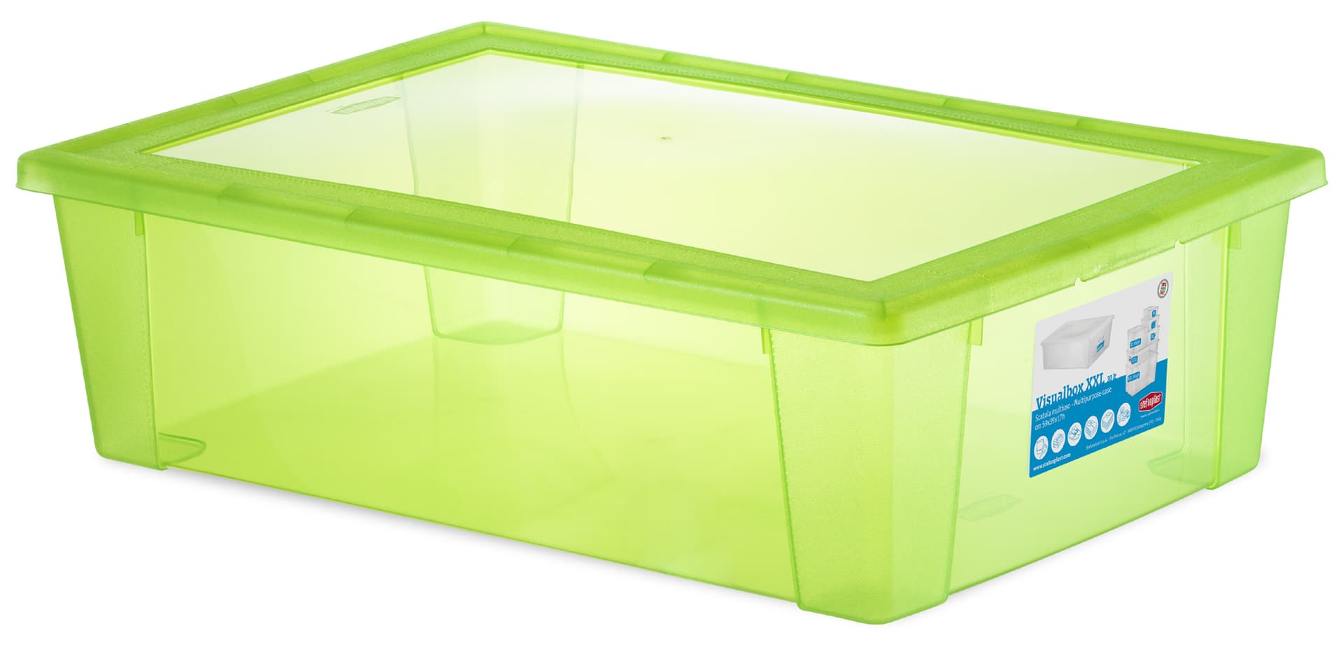 Contenitore Multiuso L 30 cm 59 x 39X17 H Colore Verde Mela Stefanplast - 2