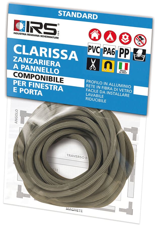 Tondino Guarnizione per Profilo Zanzariera Clarissa M 5 Colore Grigio - 3