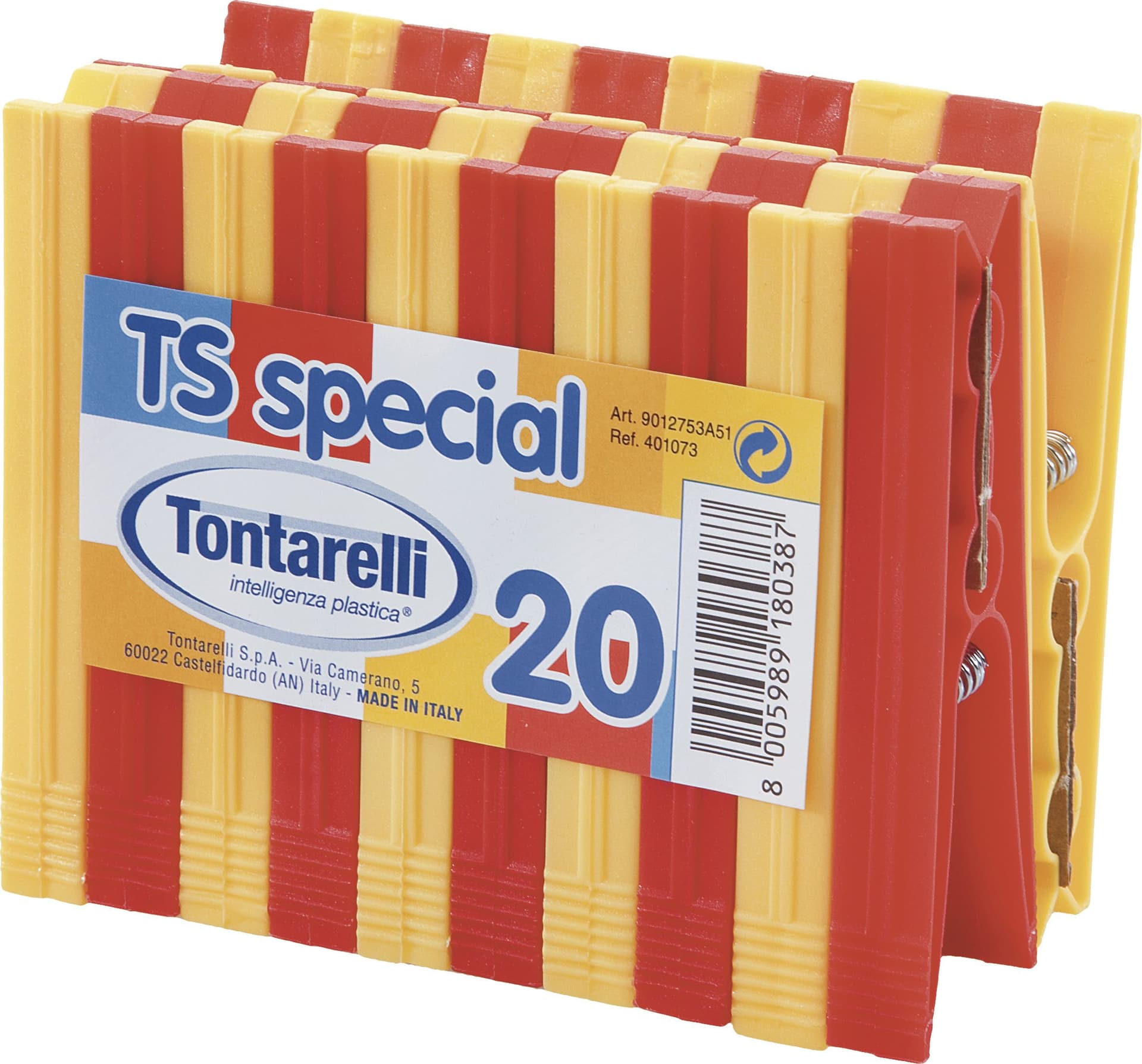 Pinze per Bucato Ts Special 2 Stecche da 10 Pezzi. 20 Confezioni Tontarelli