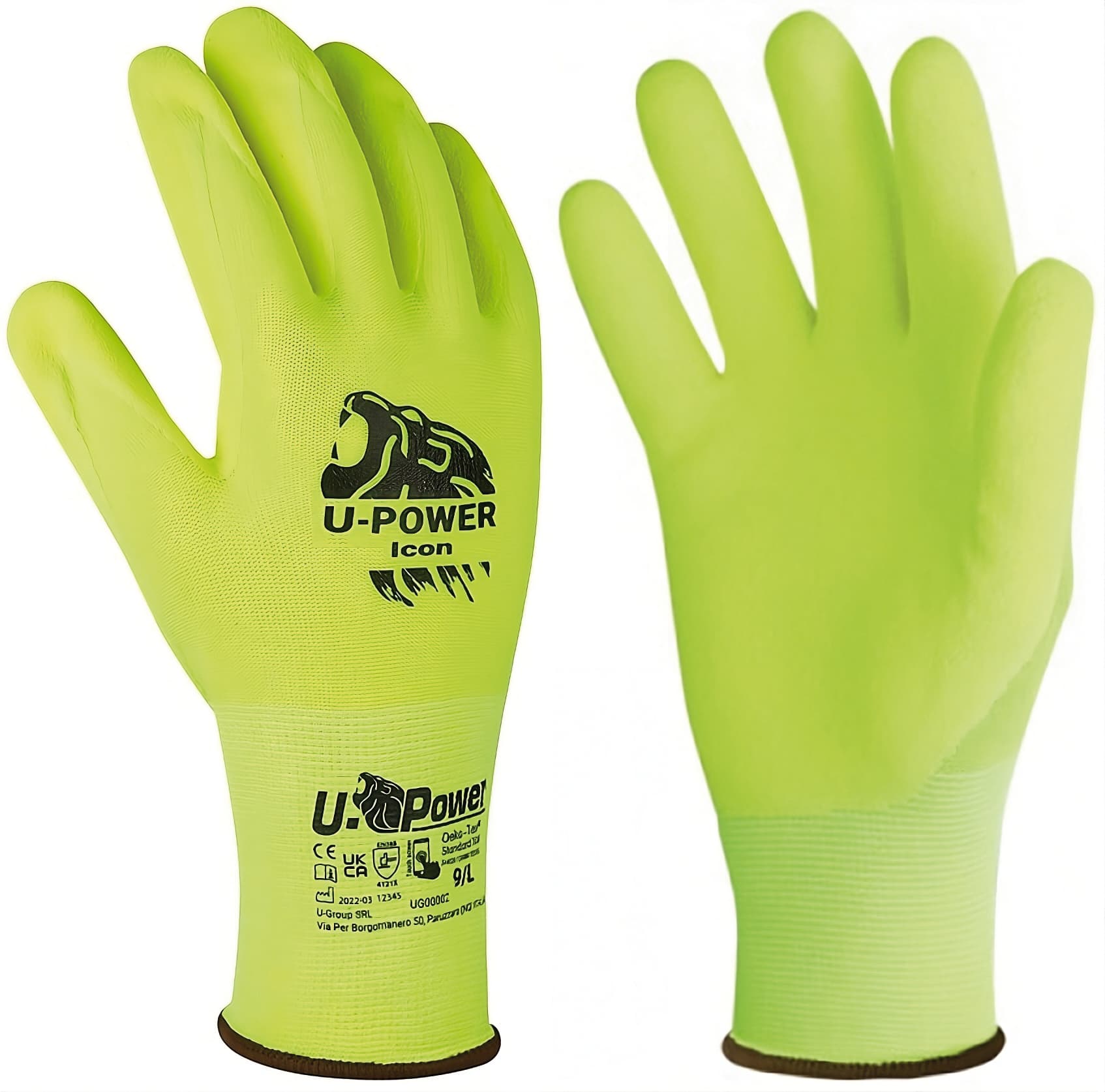 Guanti da Lavoro Icon in Nylon Nitrile Colore Giallo Fluo Tg. 8 12.00 Paia - 2