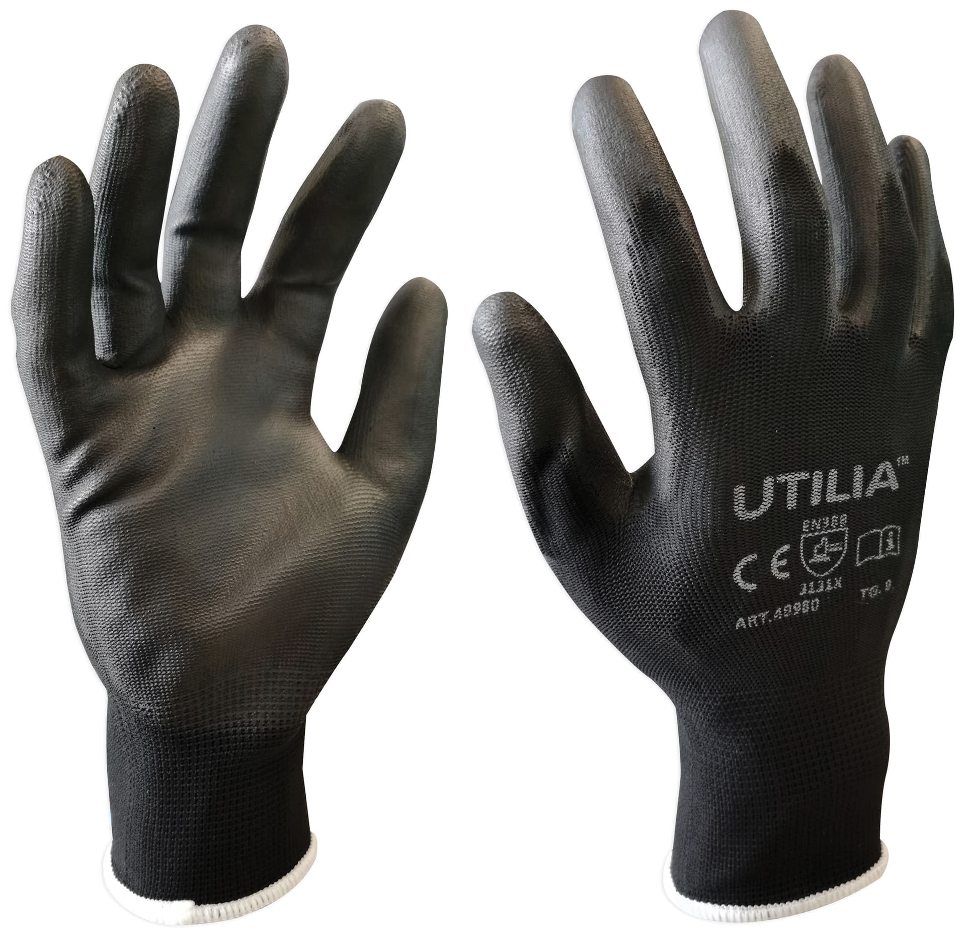 Guanti in Poliuretano Colore Nero TG.10 12.00 Paia Utilia - 2