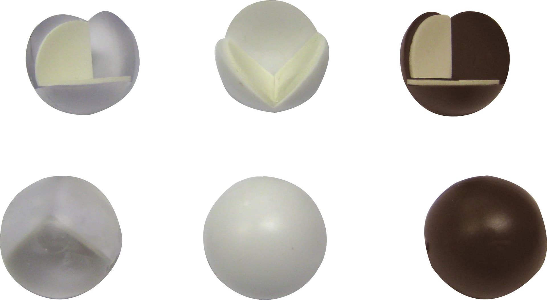 Paraspigoli Adesivo a Sfera Blister 4 Pezzi. Bianco 12 Confezioni Utilia - 2