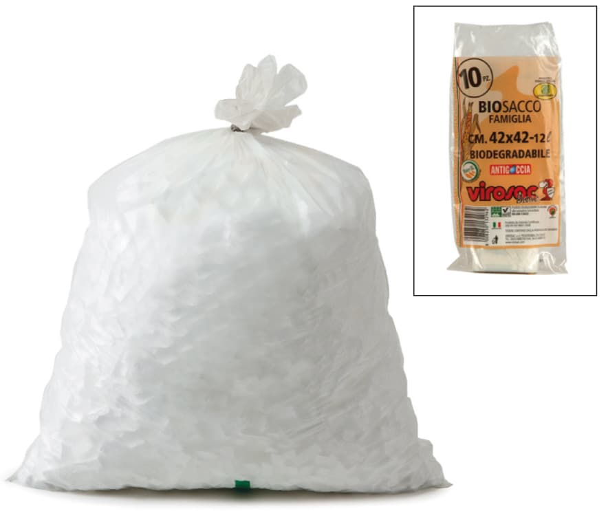 Sacco Rifiuti Biosacco Famiglia 10 Pezzi Cm 42 x 42 L 12 24.00 Rotoli - 2