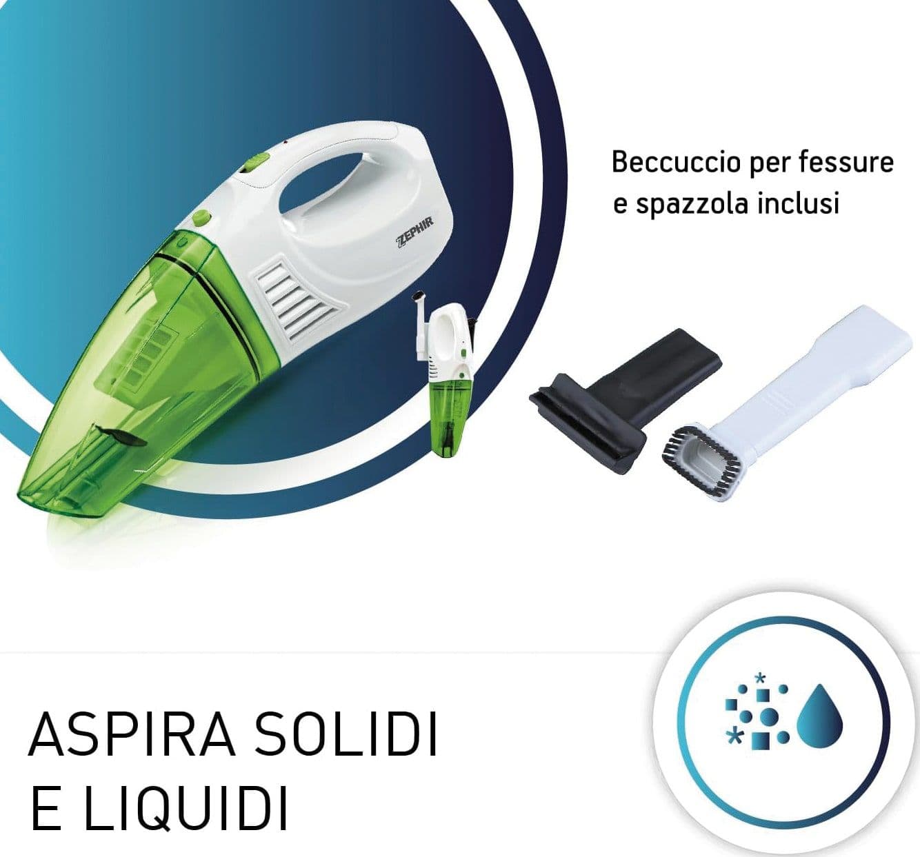 Aspiratutto Ricaricabile ''ZHV100'' 25 W Zephir - 2