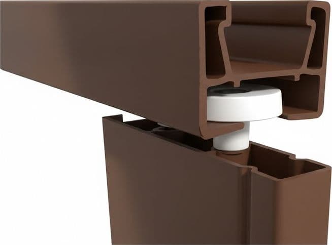 Guida Plastica per Porte a Soffietto Kasart Marrone Noce 3 x 2,5 x 150 cm - 2