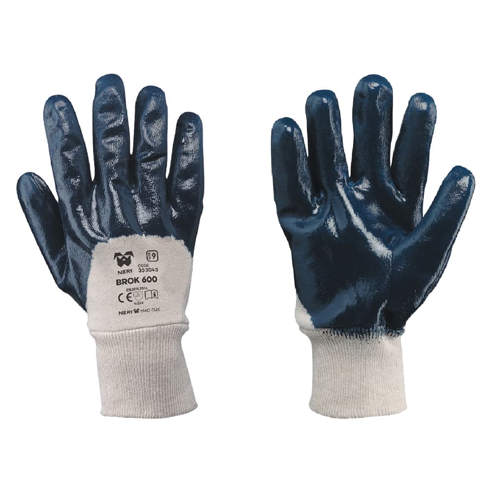 Guanti Nbr Polso Maglia Tg. 9 12 Coppia Neri Brok 600 - 2