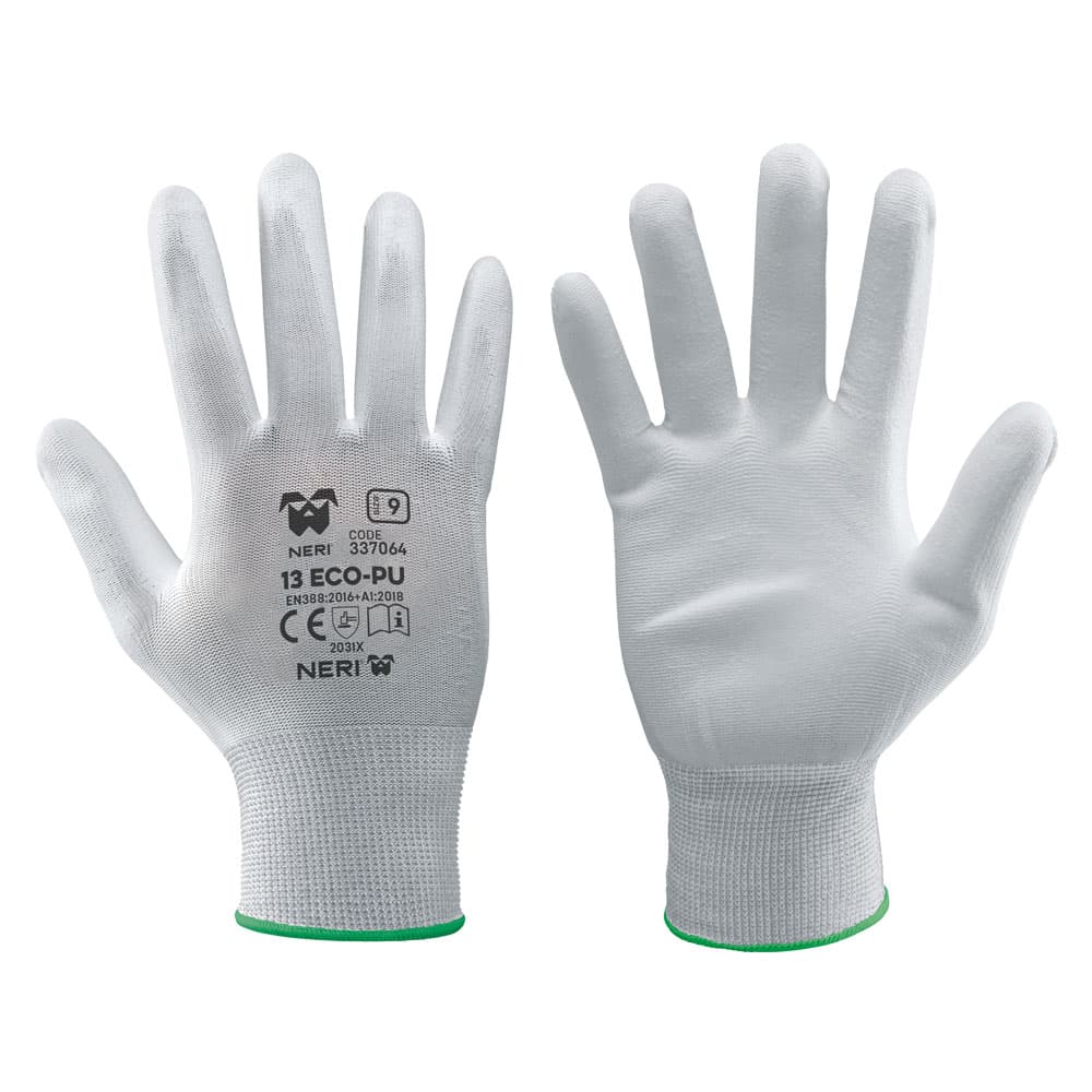 Guanti Tg. 9 Neri Eco Pu Bianco 12 Coppia - 2
