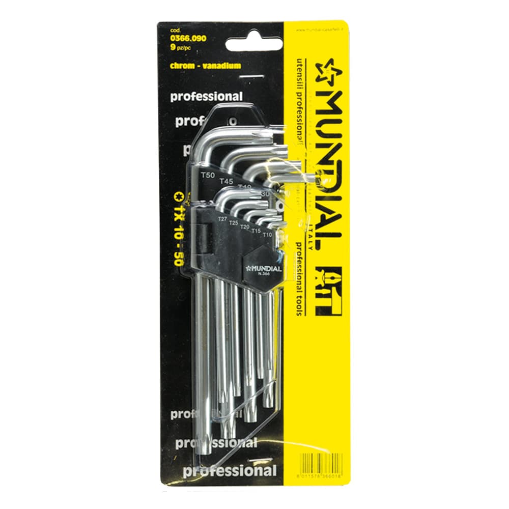Chiavi Torx in Serie con Foro (T10 T50) Mundial 9 Pezzi - 2