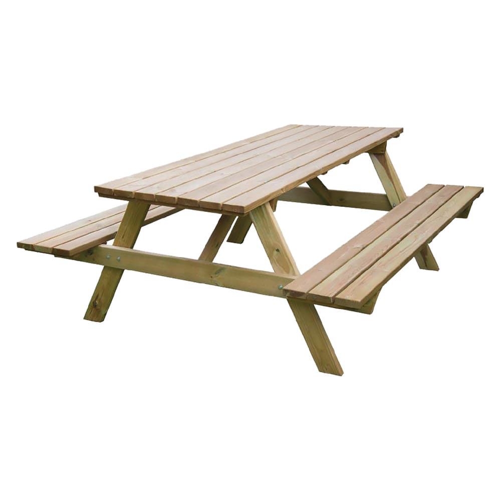 Tavolo da Picnic in Legno con 2 Panche ? ? Pino Impregnato 180 x 70 x 71 cm - 4