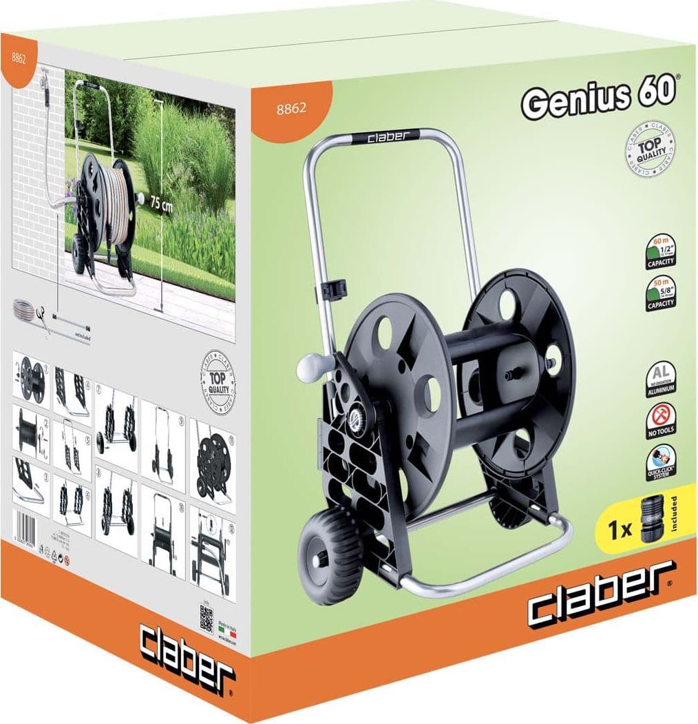 Avvolgitubo a Carrello Art 8862 Claber Genius 60 474 x 440 x 735 mm - 2
