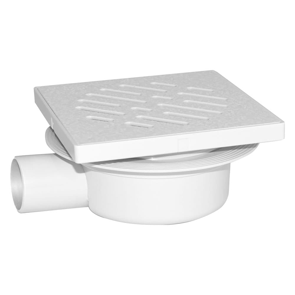 Chiusino Sifonato Regolabile Griglia Plastica 11 x 11 x 7 cm Ø 40 mm - 2