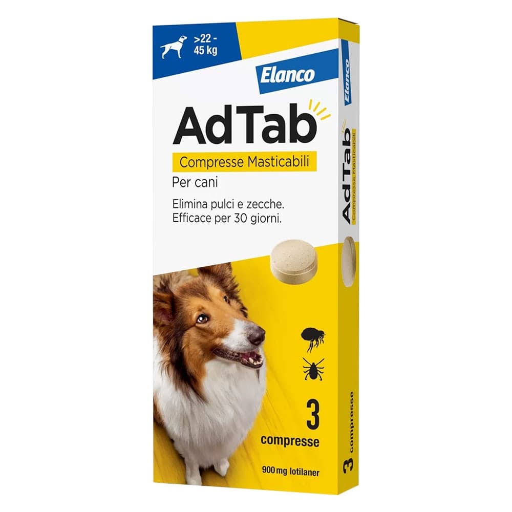 Compresse Antiparassitarie Masticabili Cani 22 3 da 900 Mg 45 kg – Elanco