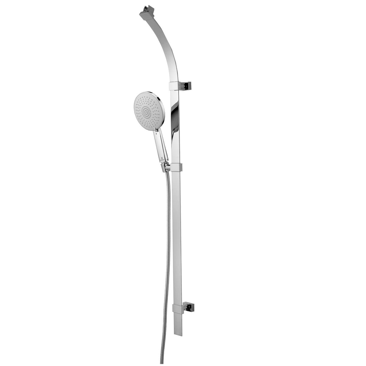 Saliscendi Completo con Asta in Ottone Flat Bossi Cromo - 2