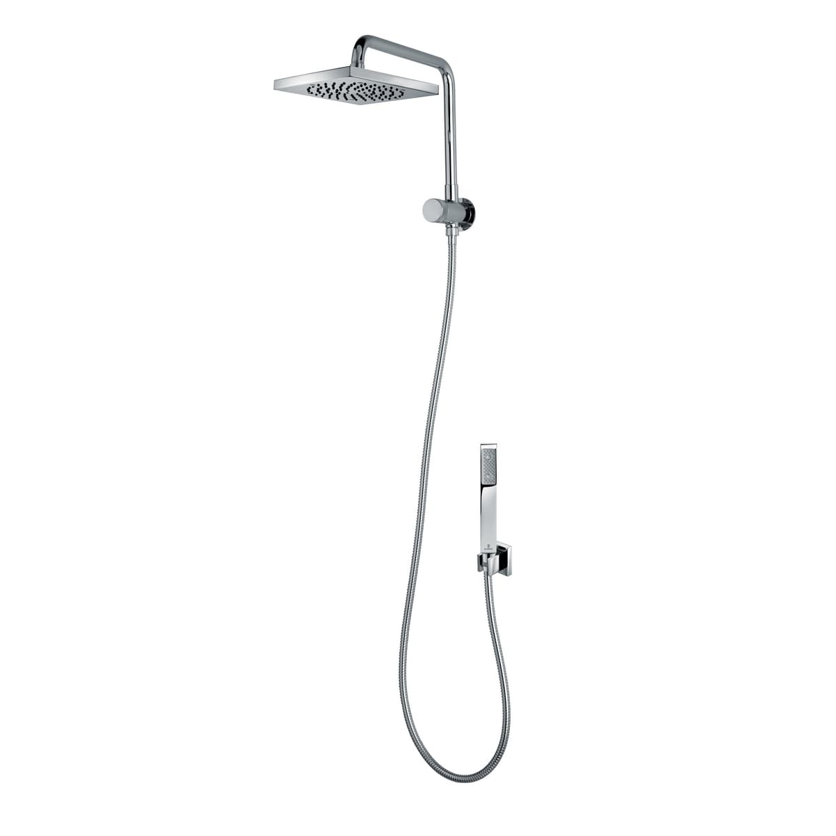 Kit Braccio Doccia con Soffione e Doccetta Cube Renovation Bossi Cromo - 2