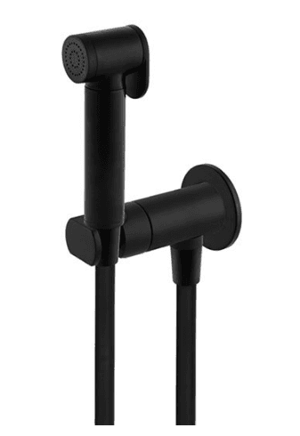 Set Rubinetto Miscelatore con Doccetta Doccia Shut Off Tondo Nero Opaco - 3