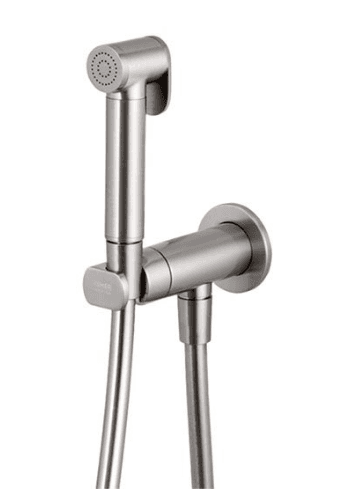 Set Rubinetto Miscelatore con Doccetta Doccia Shut Off Tondo Nichel - 3