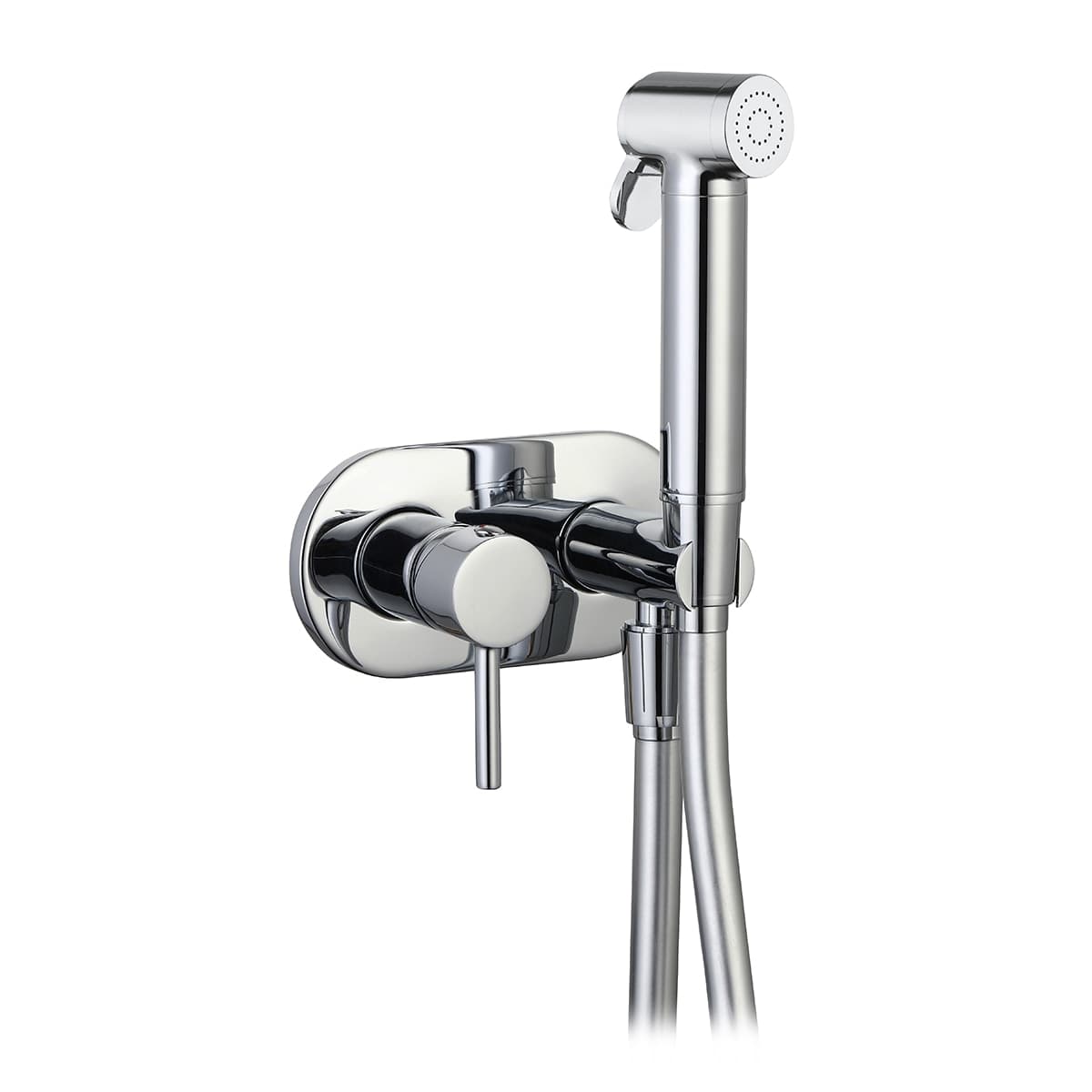 Set Rubinetto Miscelatore a Incasso Tondo con Shut Off e Supp Dh Cromo - 2