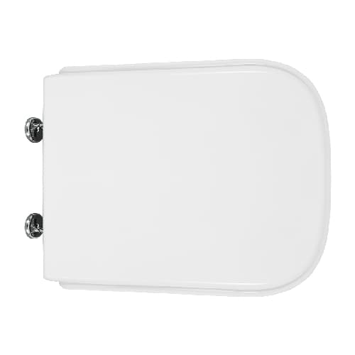 Sedile WC Nero Ceramica Vaso Aliseo Forma 8 Cw Bianco Cerniere C Espansione - 3