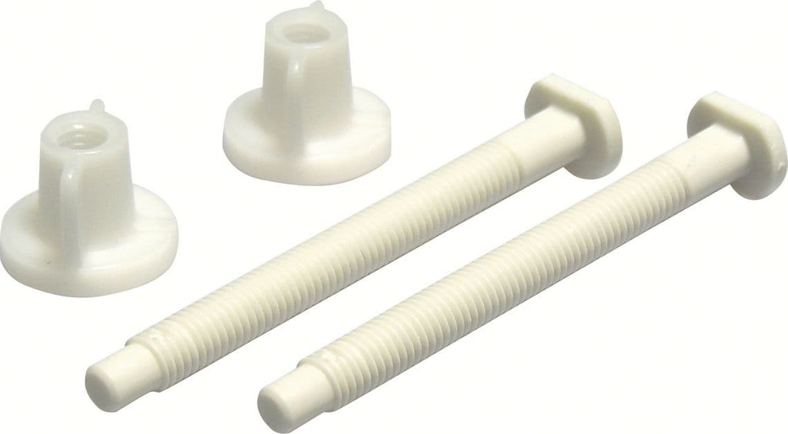 Coppia Viti + Galletti per Sedile WC Etna Cr Bianco - 2