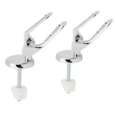 Coppia Supporti in Lega per Sedile in Legno Vite INOX Fissa Dh Cromo - 3