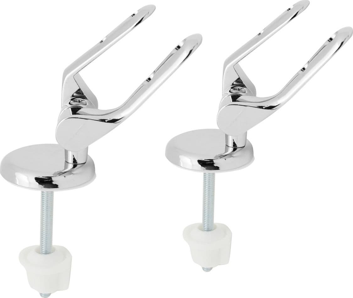 Coppia Supporti in Lega per Sedile in Legno Vite INOX Fissa Dh Cromo - 2