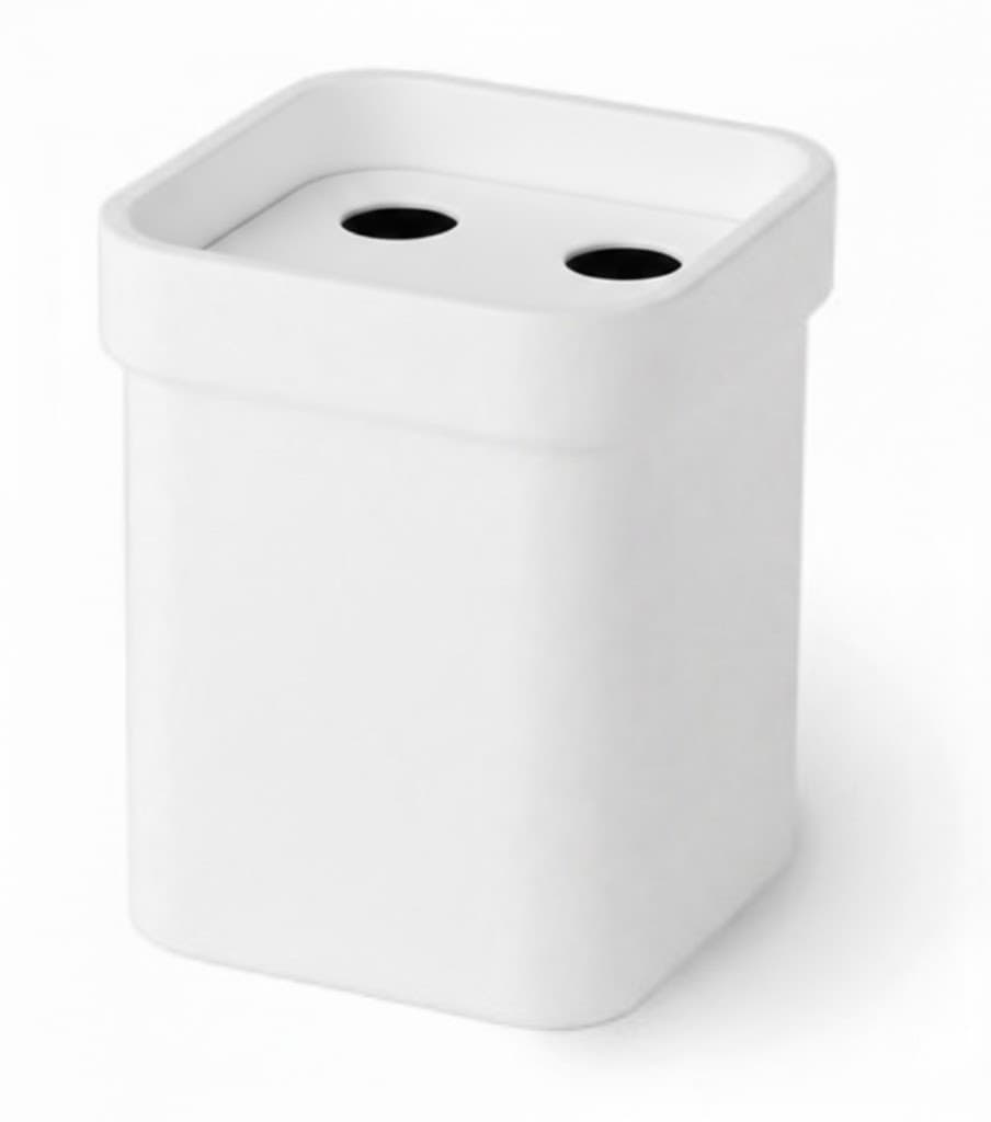 Portaspazzolini in Melammina Saeta Samo Bianco 85 mm x 85 x 105 - 3