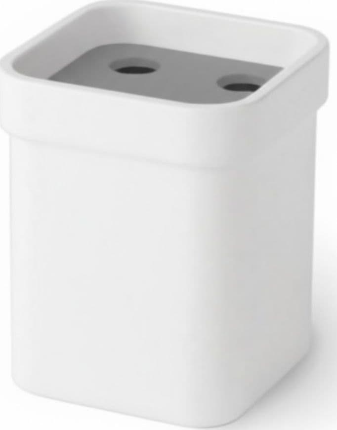 Portaspazzolini in Melammina Saeta Samo Bianco Grigio 85 mm x 85 x 105