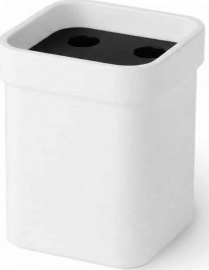 Portaspazzolini in Melammina Saeta Samo Bianco Nero 85 mm x 85 x 105