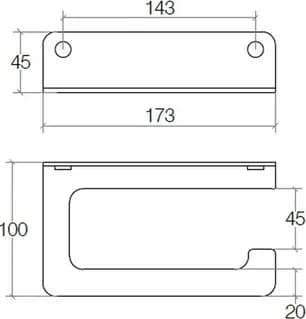 Portarotolo Saeta Samo Nero 173 mm x 100 x 45 - 2