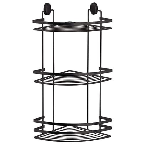 Mensola Doccia Angolare 3 Ripiani in Acciaio Nero Opaco Linea Cover Black - 3