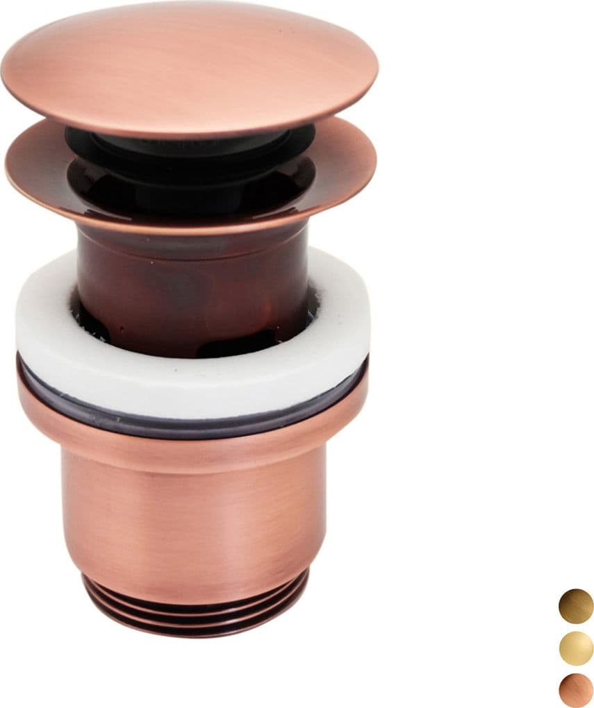 Piletta Scarico Click Clack 11 x 4 Tonda con Troppo Pieno Pb 11 x 4 Ramata - 2