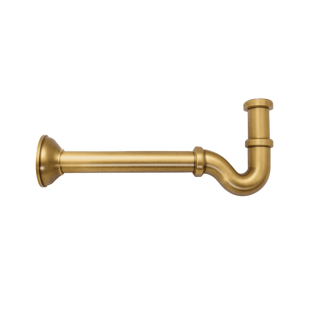 Sifone Scarico a S Tappo Laterale Senza Piletta 11 x 4 Pb 11 x 4 Dorato - 2