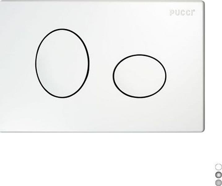 Placca per Cassetta Incasso Pucci Eco 2 Pulsanti Ellisse MOD.2014 Bianca - 3