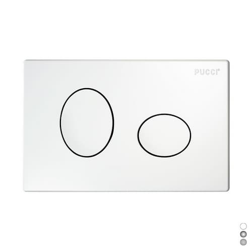 Placca per Cassetta Incasso Pucci Eco 2 Pulsanti Ellisse MOD.2014 Cromo - 3