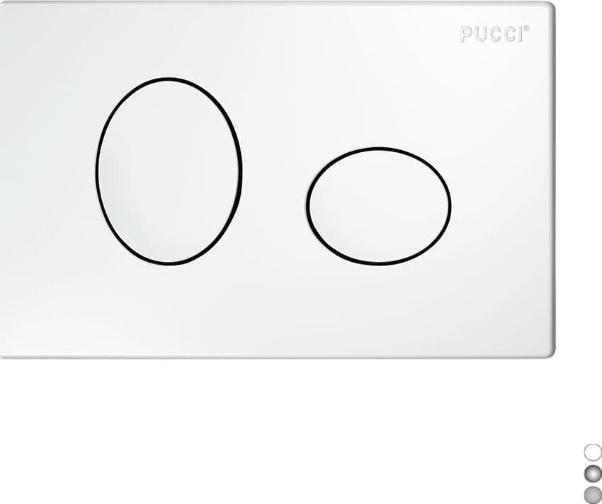 Placca per Cassetta Incasso Pucci Eco 2 Pulsanti Ellisse MOD.2014 Cromo - 2