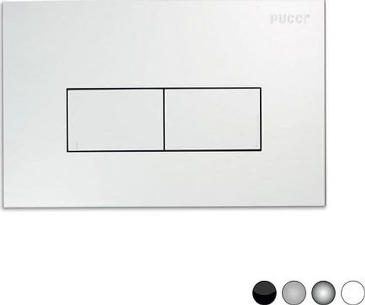 Placca per Cassetta Incasso Pucci Eco 2 Pulsanti Linea Pucci Cromo Satinata - 3