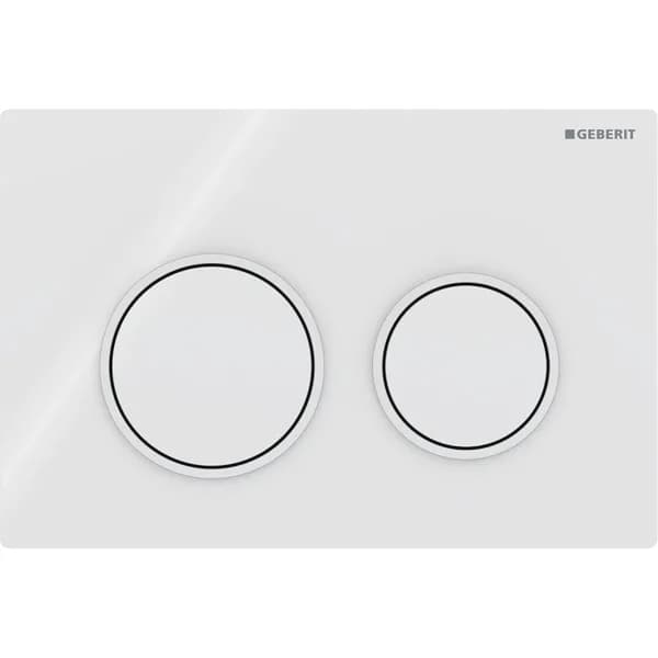 Placca di Comando 2 Tasti Omega 20 Bianco Anelli Bianco Opaco Geberit - 4