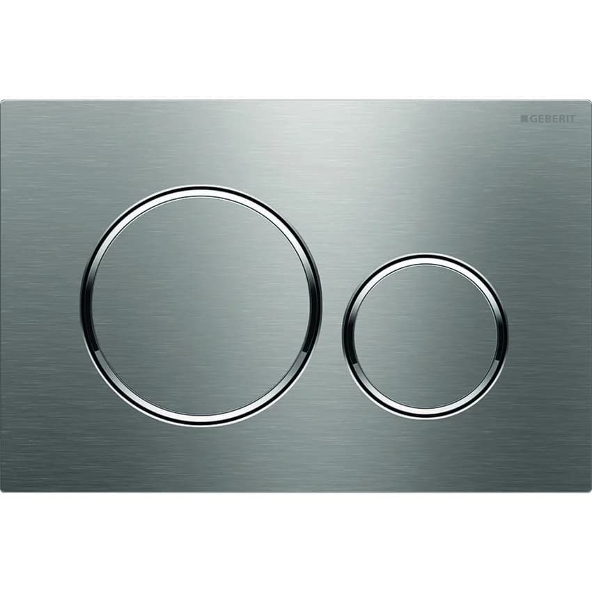 Placca di Copertura 2 Tasti Sigma 20 Geberit Spazzolato Bordi Tasti Lucido - 4