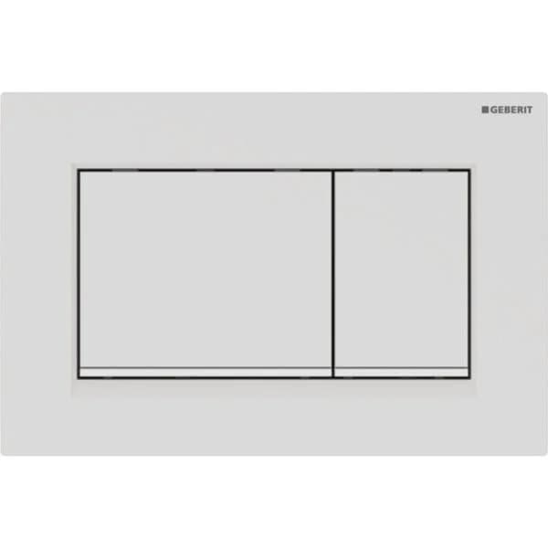 Placca di Copertura 2 Tasti Sigma 30 Geberit Bianco Opaco Bordo Inf Bianco - 3