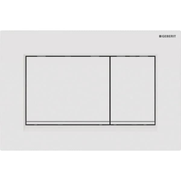 Placca di Copertura 2 Tasti Sigma 30 Geberit Bianco Bordo Inf Bianco Opaco - 3
